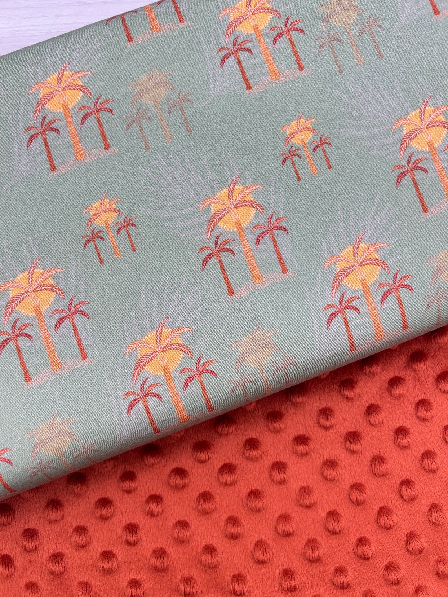 Boho Palms Sage - Woven Fabric