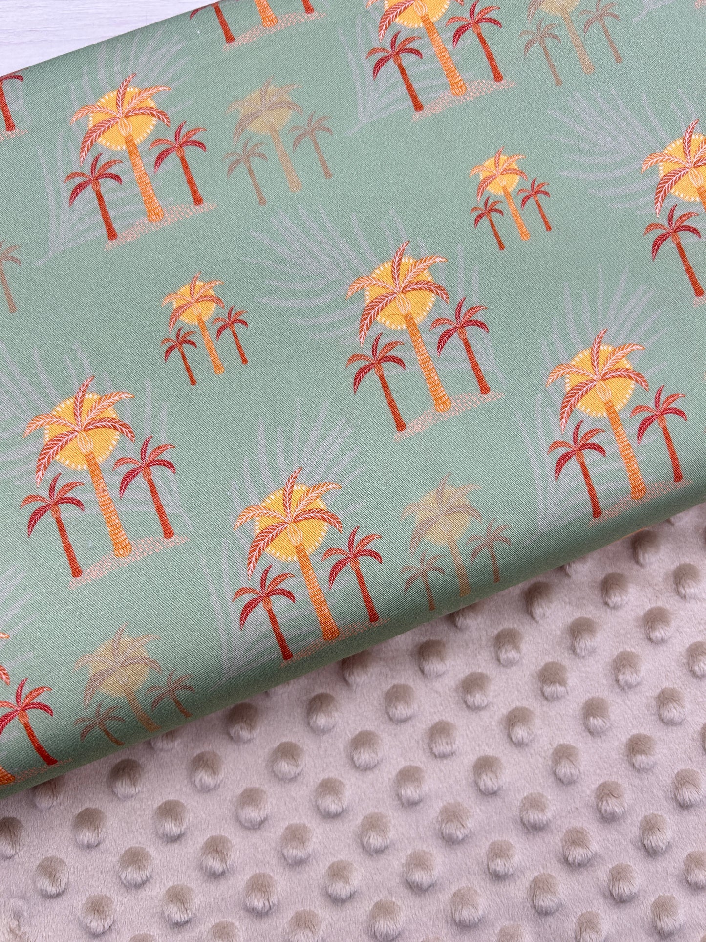 Boho Palms Sage - Woven Fabric
