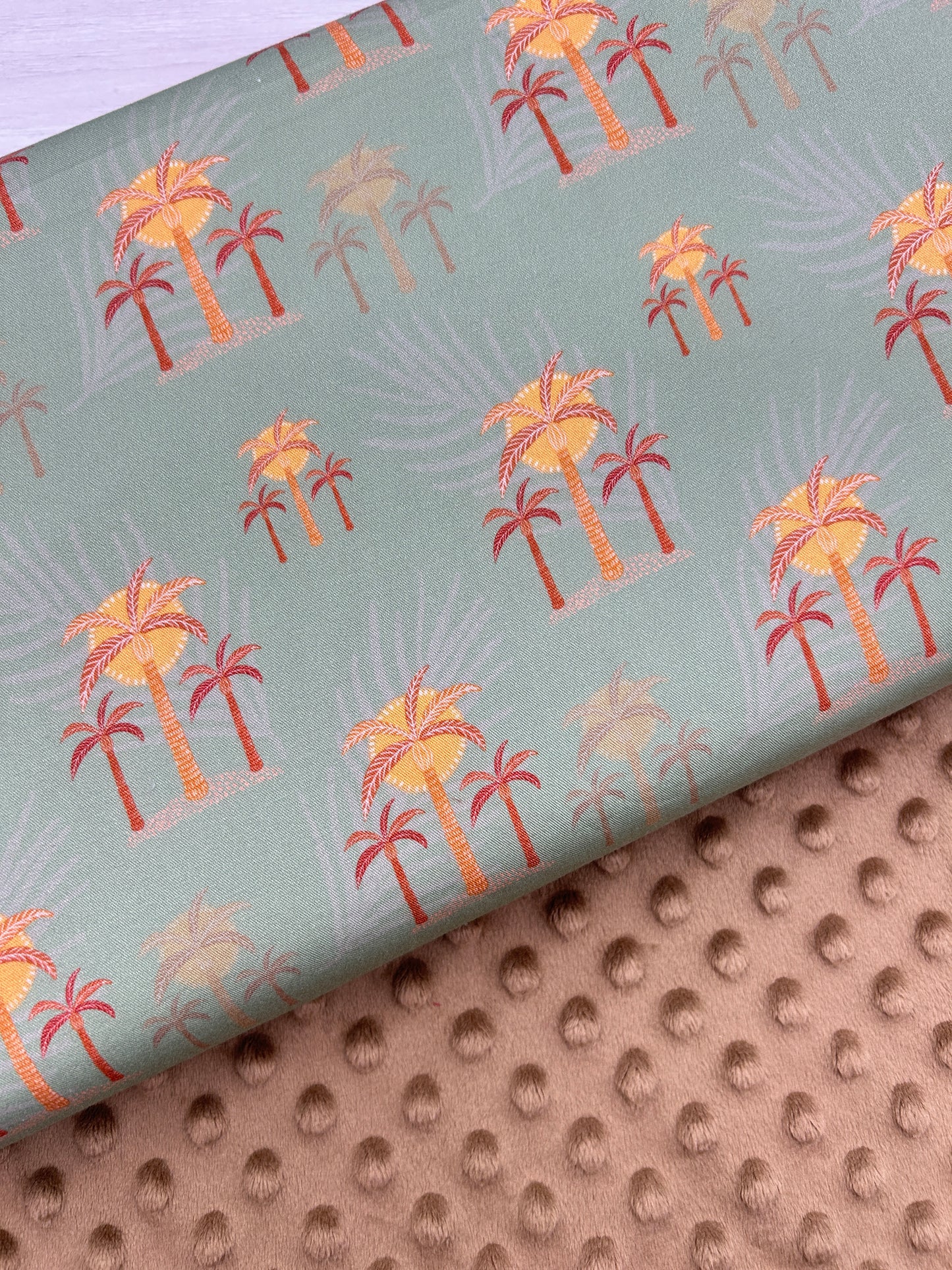 Boho Palms Sage - Woven Fabric
