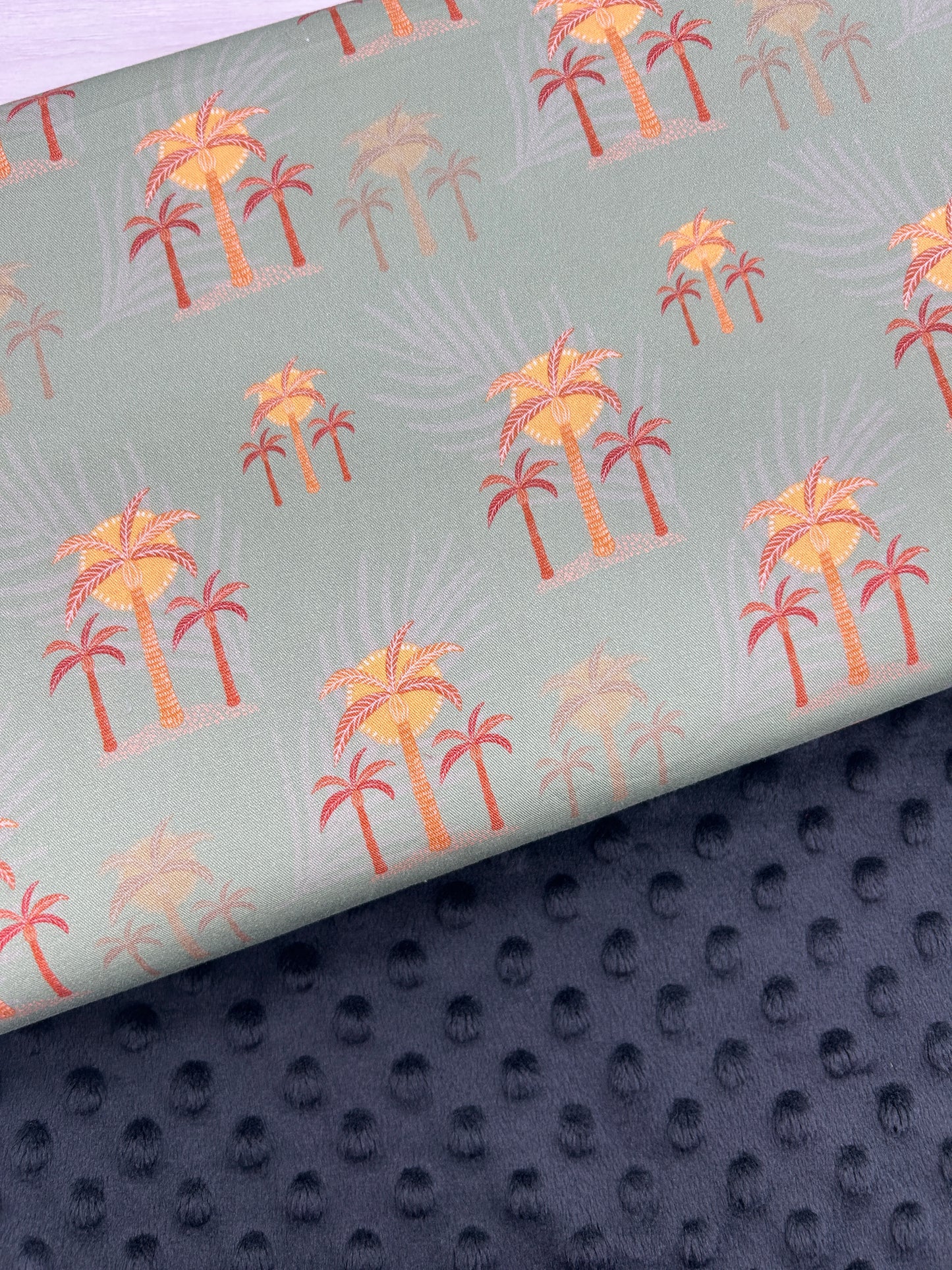 Boho Palms Sage - Woven Fabric