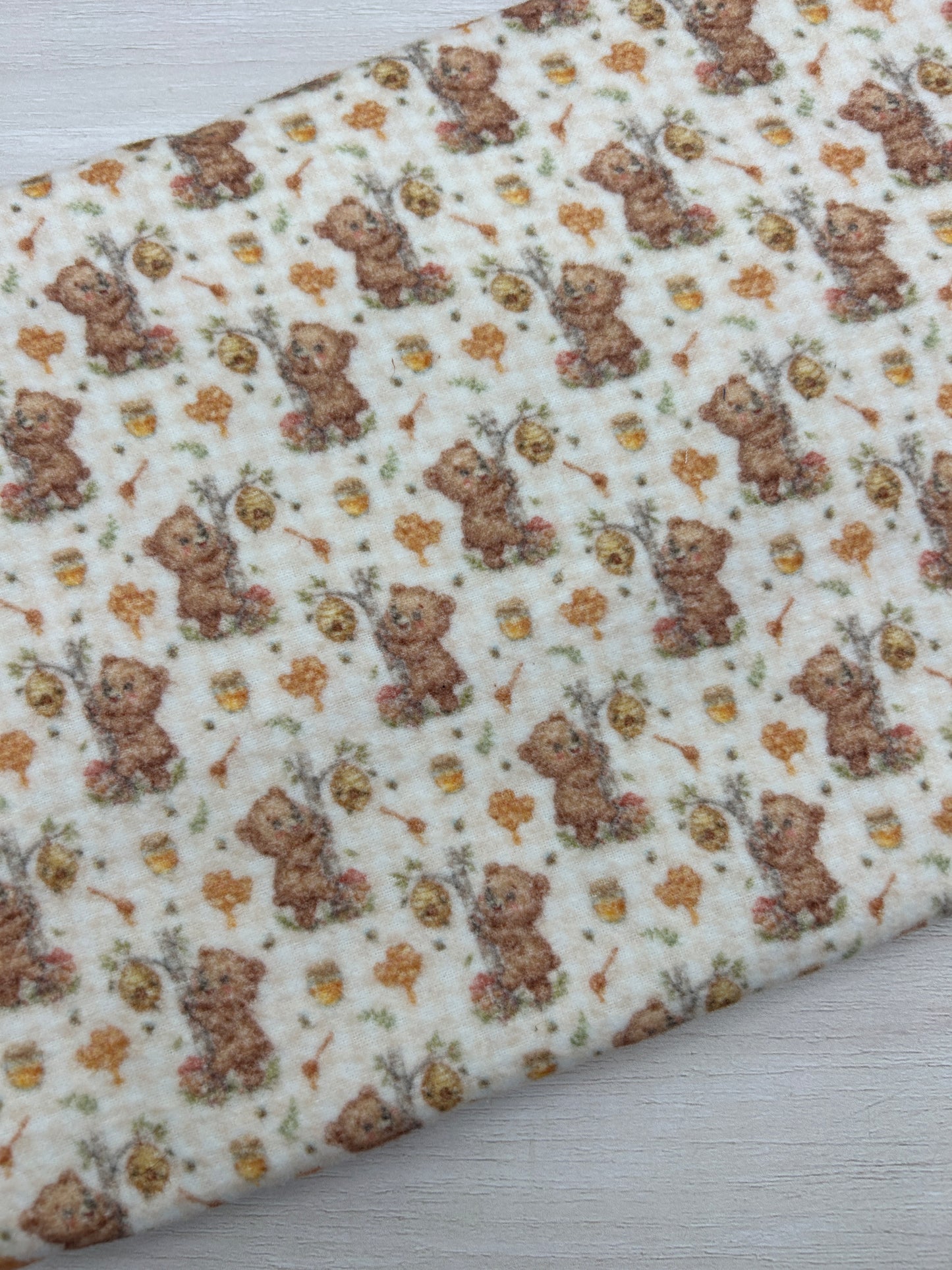 Happy Honey Bear - Flannel Fabric