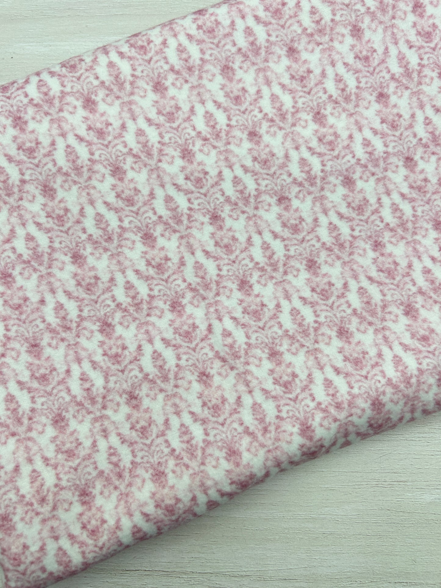 Rose Gold Damask - Flannel Fabric
