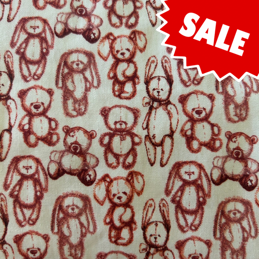 Vintage Teddies - Cotton Woven Fabric