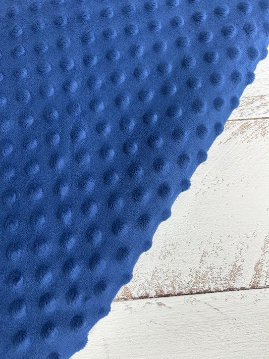 Premium Minky Dot Fabric - Navy