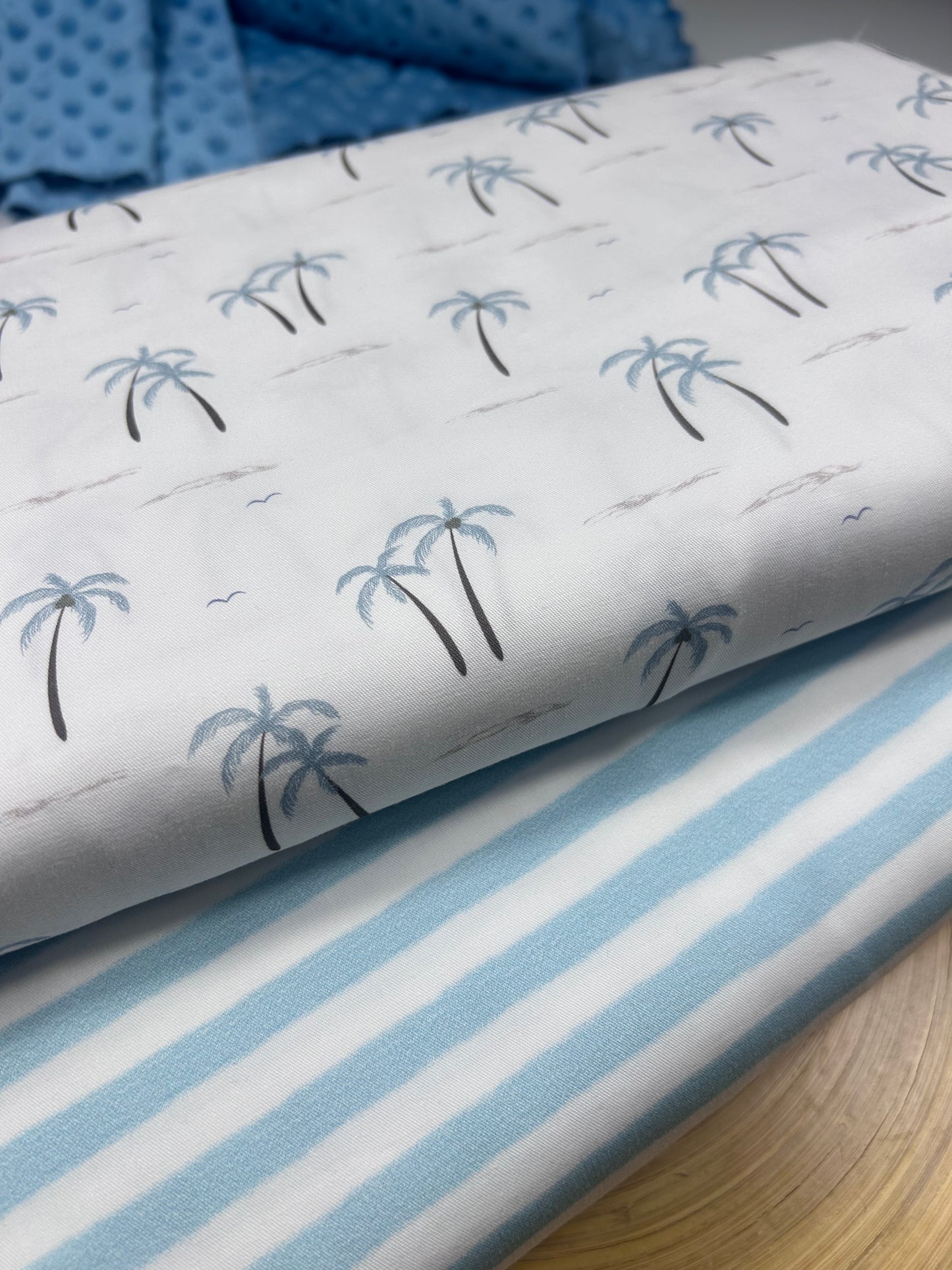 Blue Palms - Woven Fabric