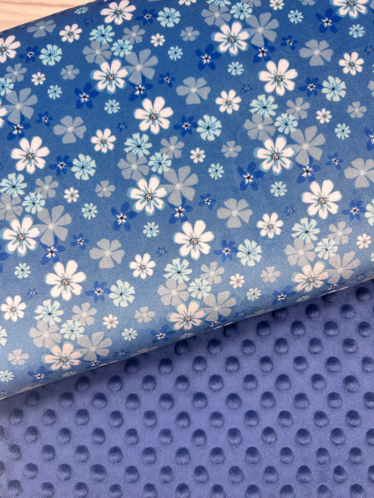 Premium Minky Dot Fabric - Navy