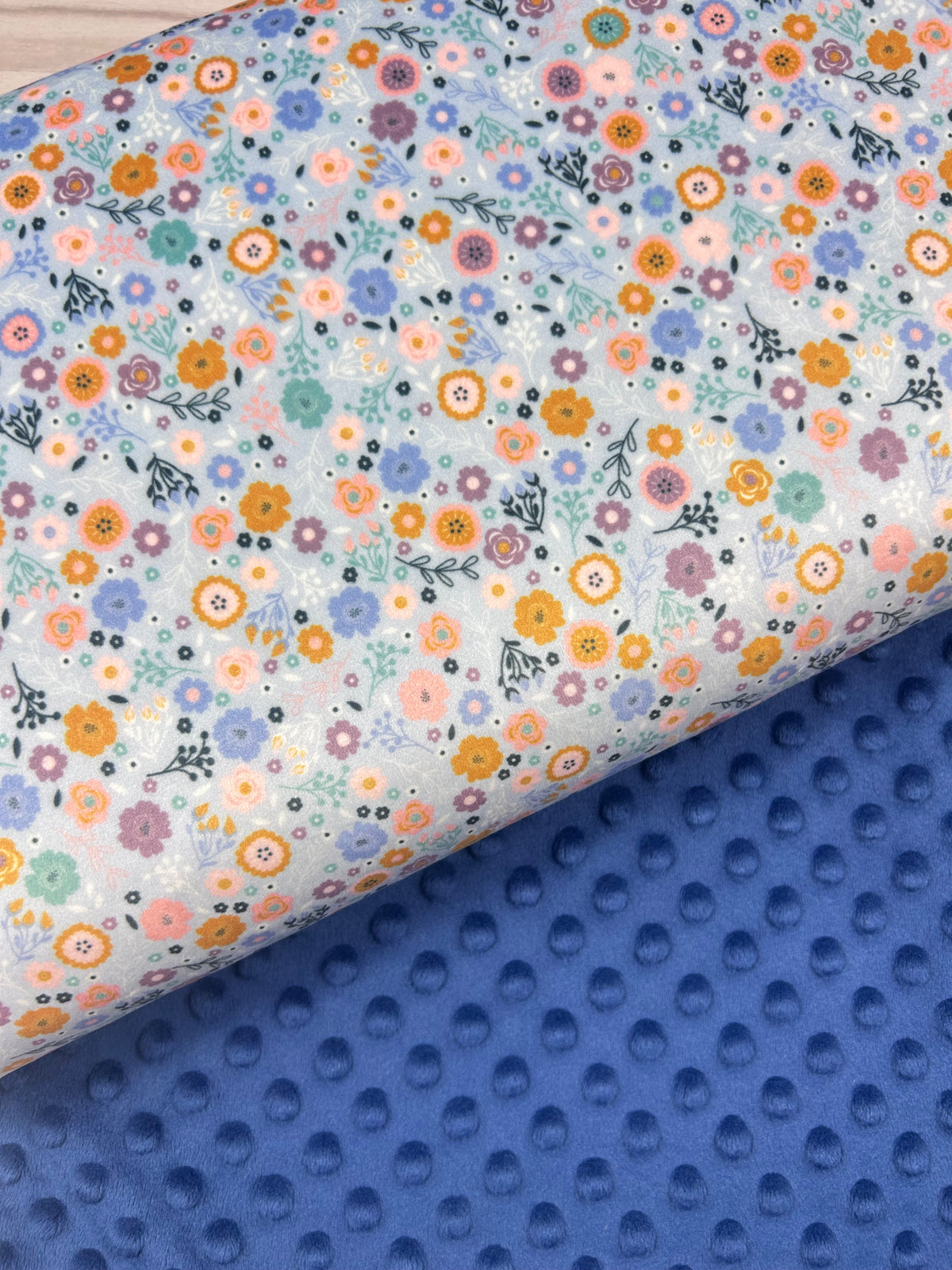 Premium Minky Dot Fabric - Navy