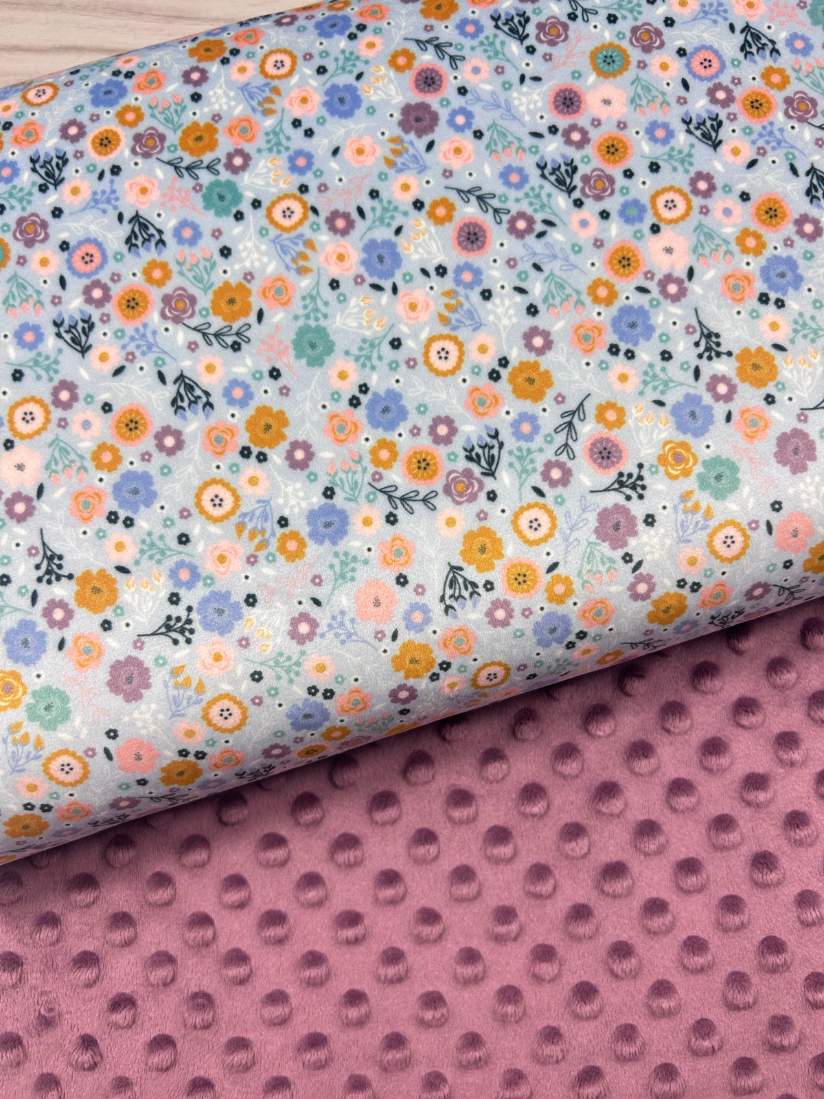 Premium Minky Dot Fabric - Blush