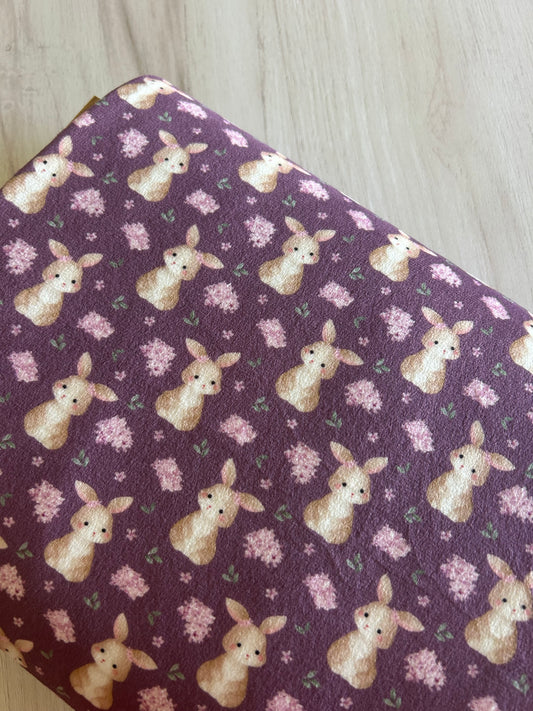 Dusky Lilac Bunnies - Minky Fabric