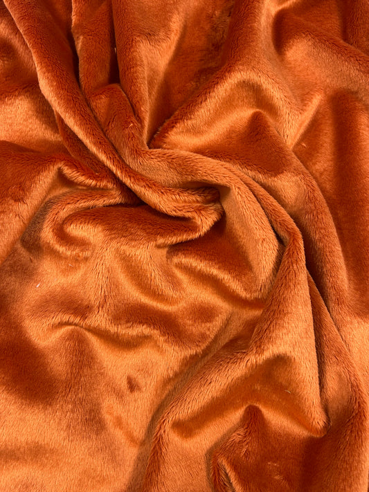 Premium Smooth Minky Fabric - Rust