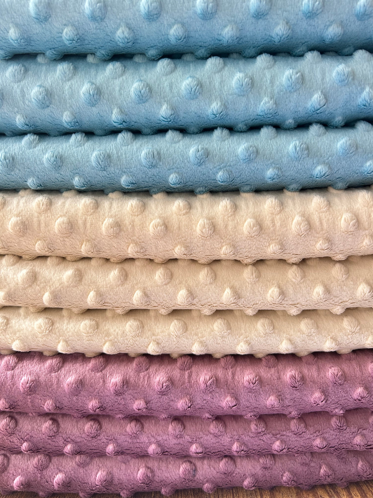 Premium Minky Dot Fabric - Blush