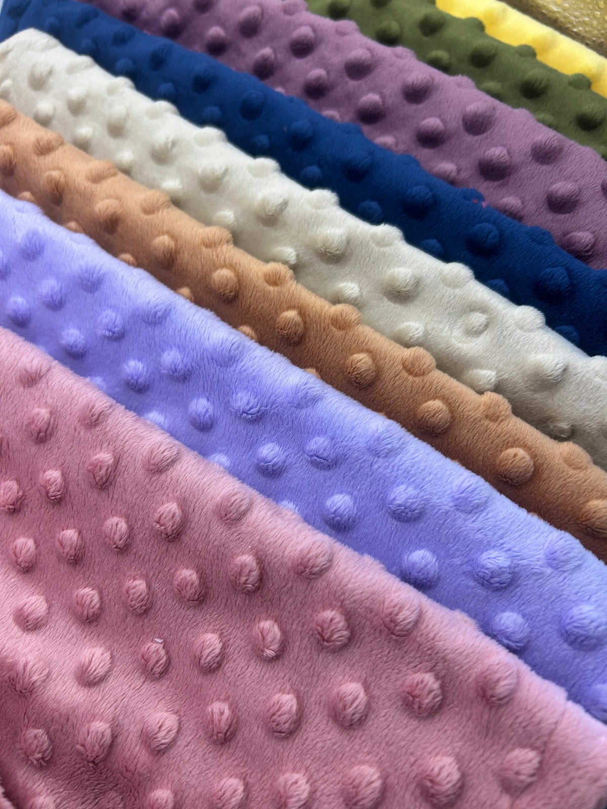 Premium Minky Dot Fabric - Blush