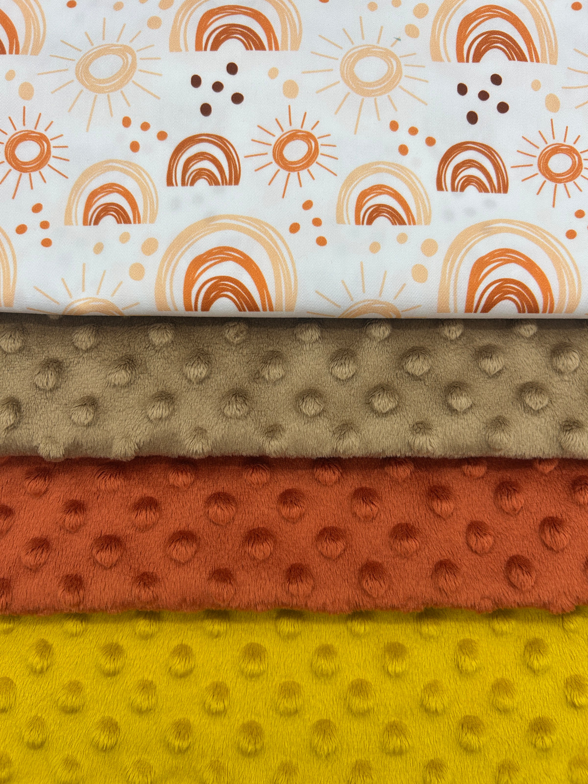 Premium Minky Dot Fabric - Champagne Beige