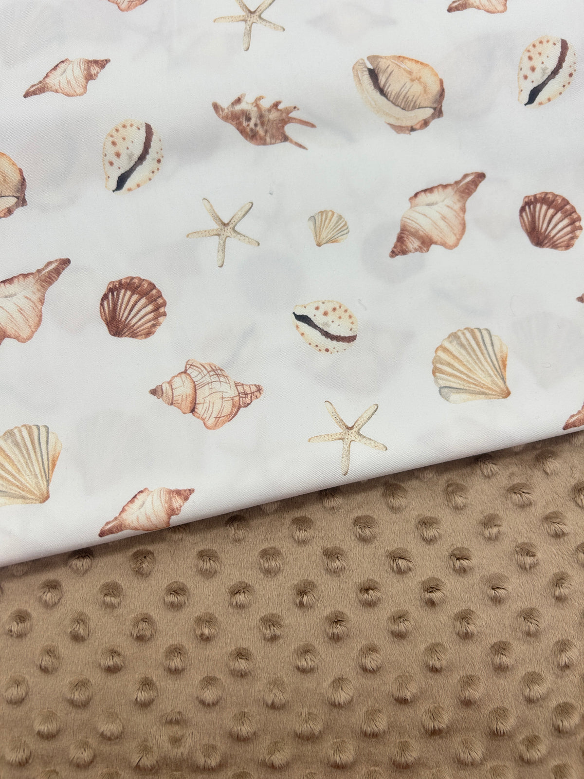 Premium Minky Dot Fabric - Warm Taupe