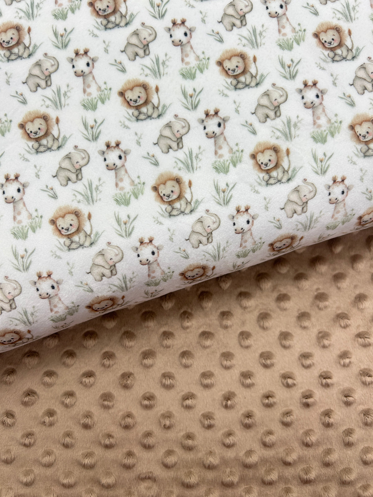 Premium Minky Dot Fabric - Warm Taupe