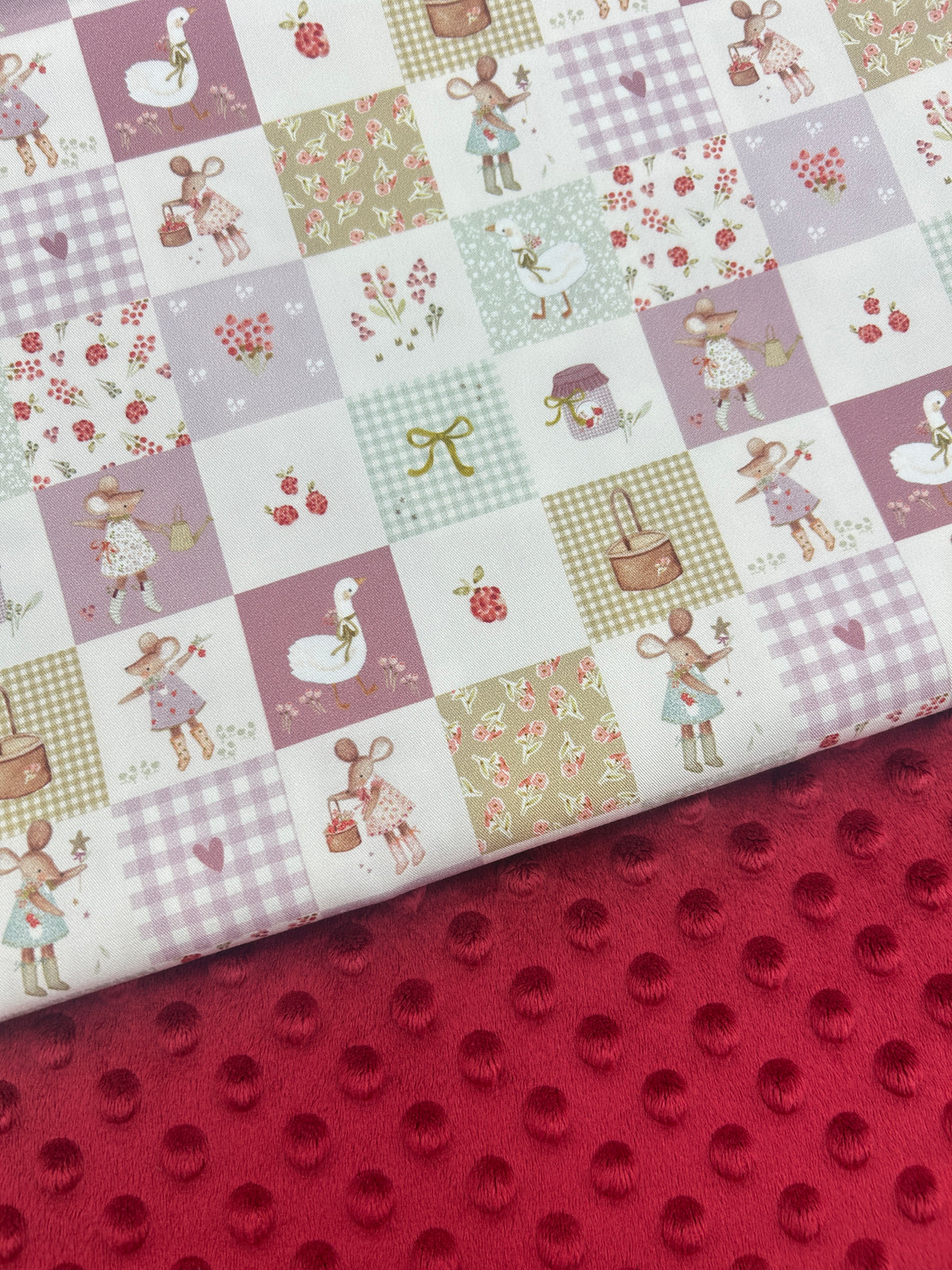Premium Minky Dot Fabric - Deep Claret