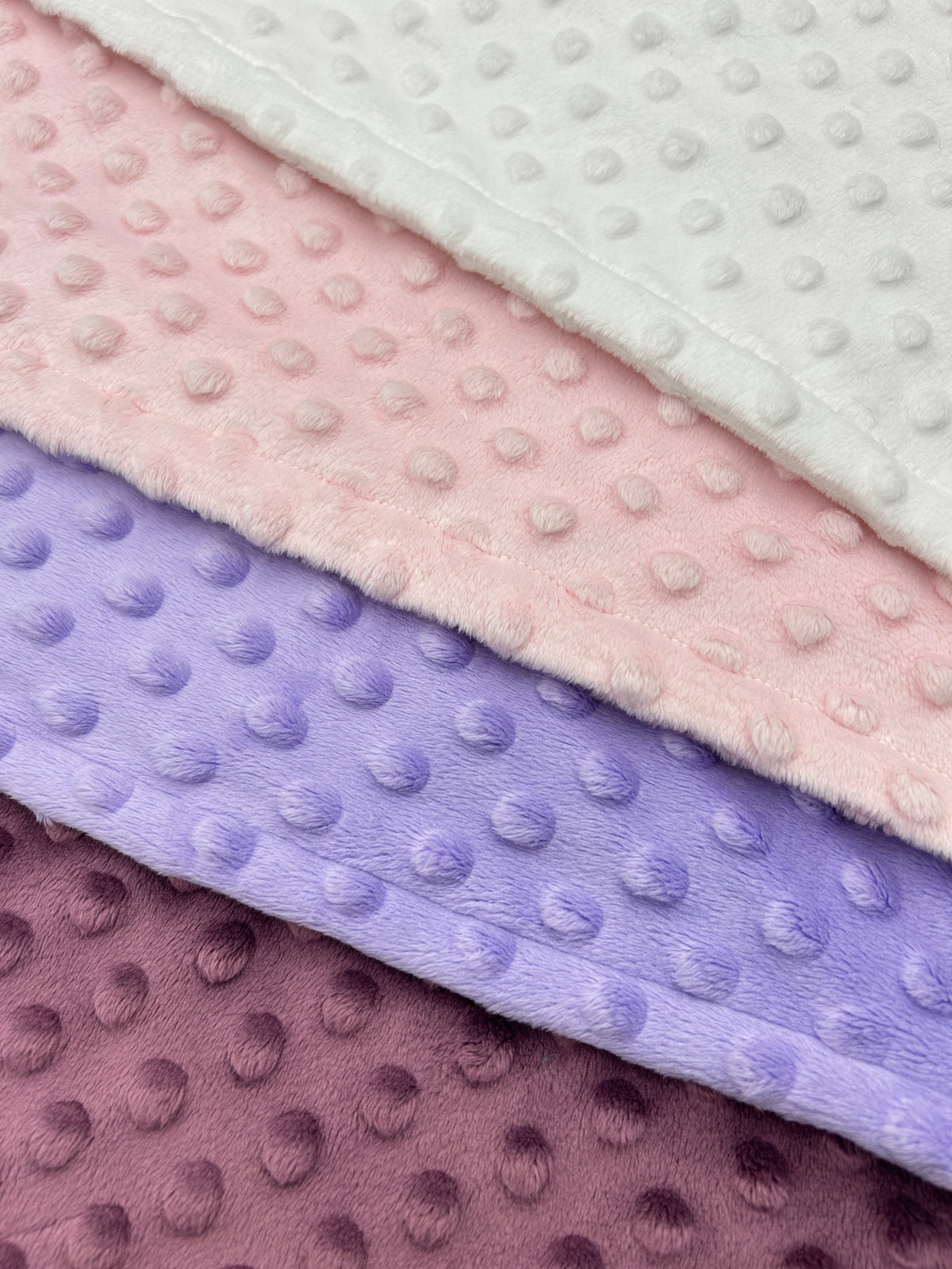 Premium Minky Dot Fabric - White