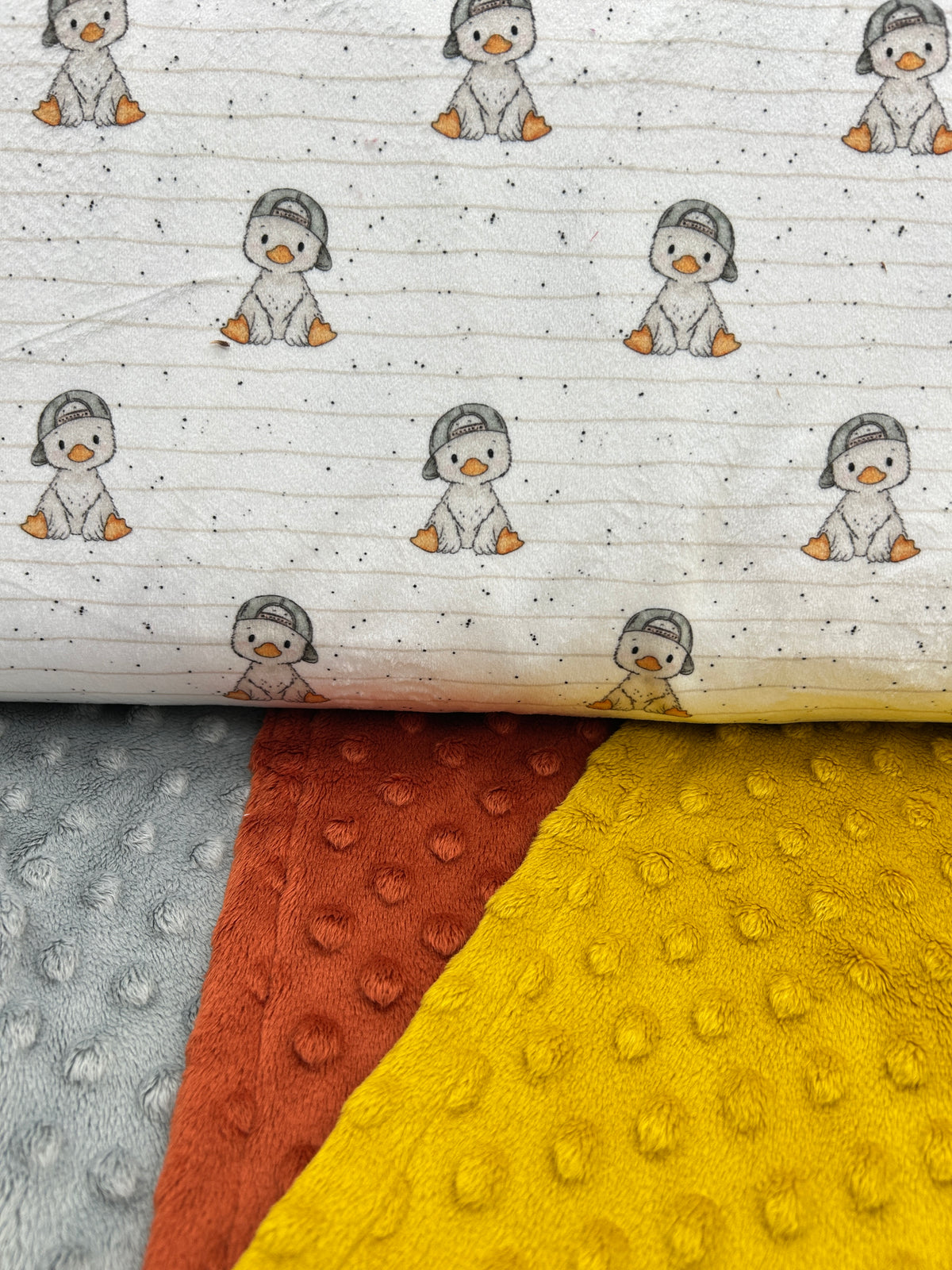 Premium Minky Dot Fabric - Silver Grey
