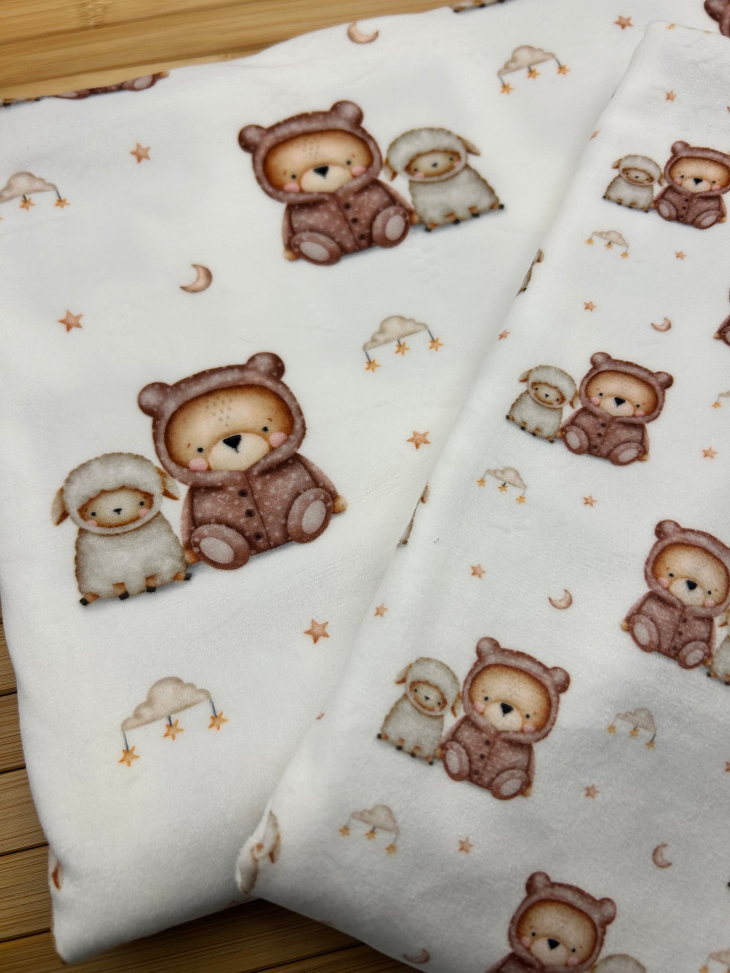Bear-y Cosy Night - Minky Fabric