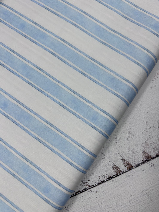 Vintage Blue Stripes  - Cotton Woven Fabric