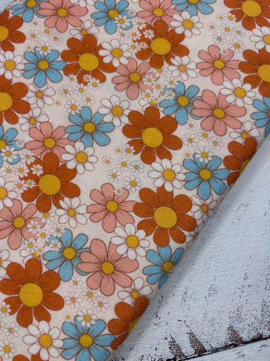 Retro Daisy - Muslin Fabric