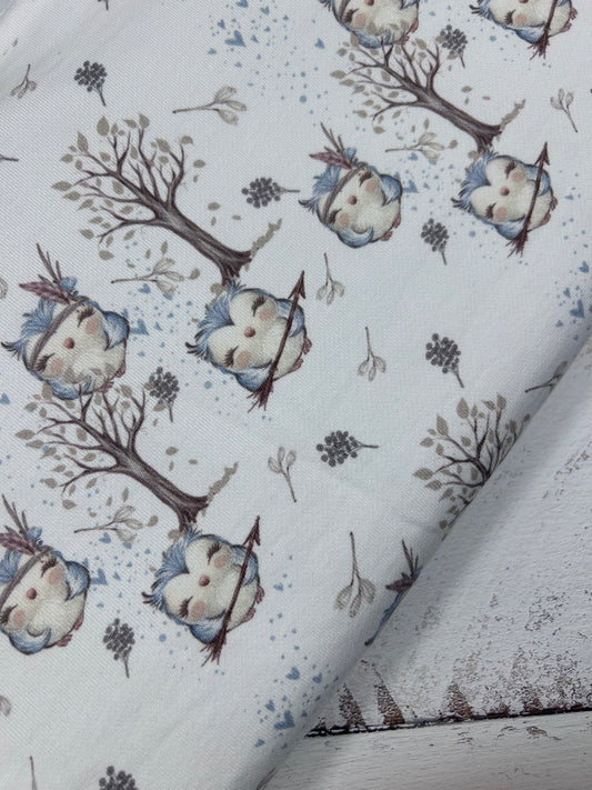 Woodland Owl - Brushed French Terry Fabric