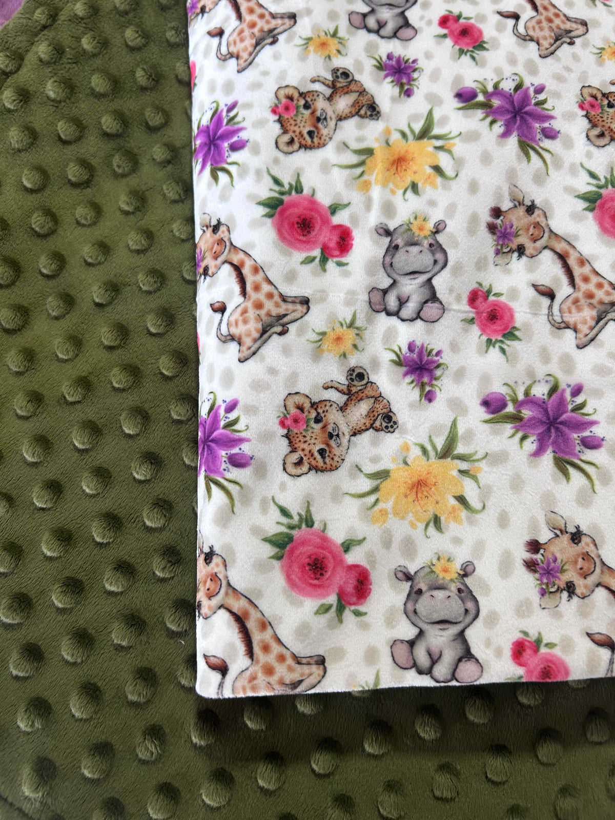 Baby African Animals Tropical - Minky Fabric
