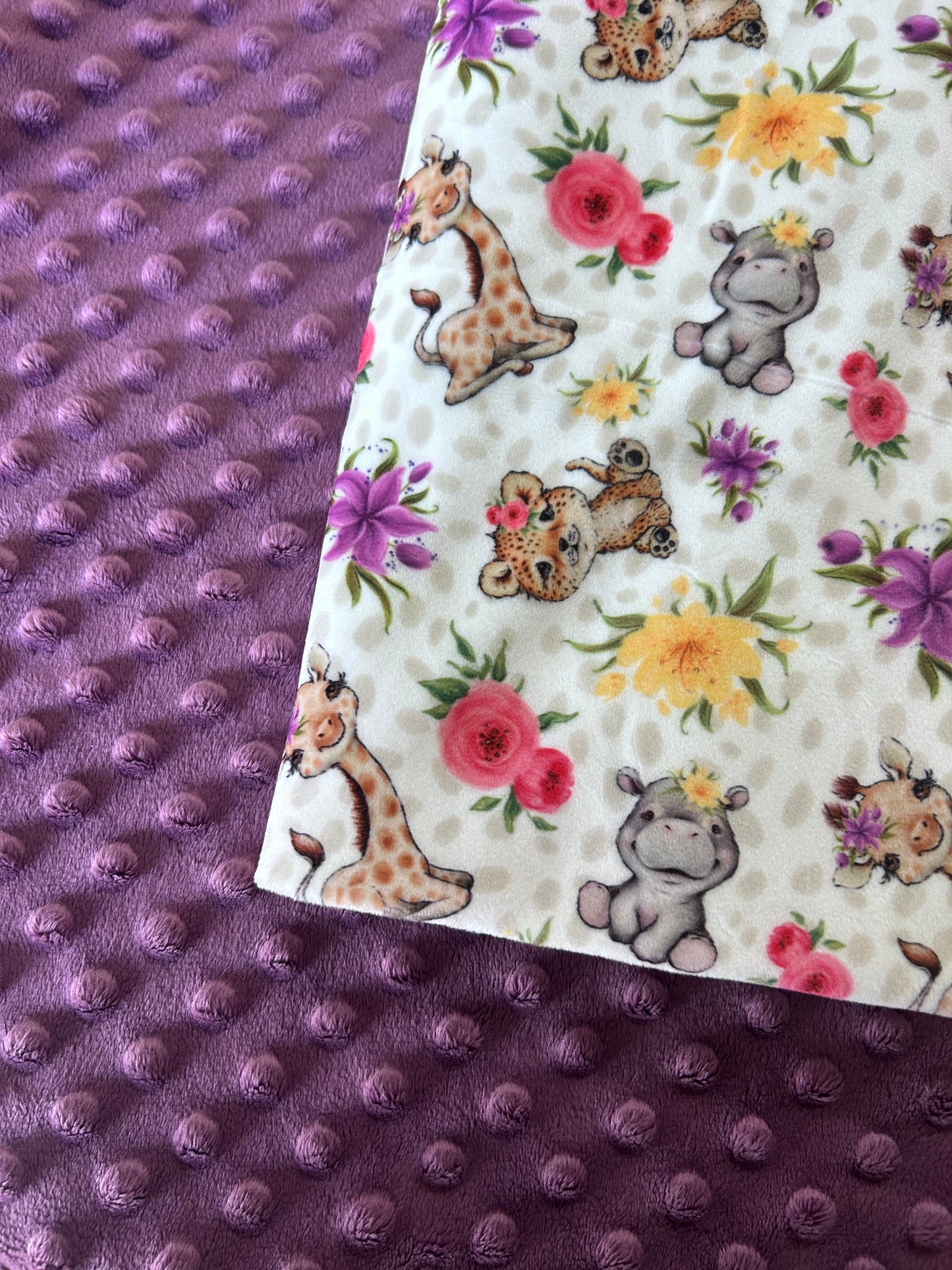 Baby African Animals Tropical - Minky Fabric