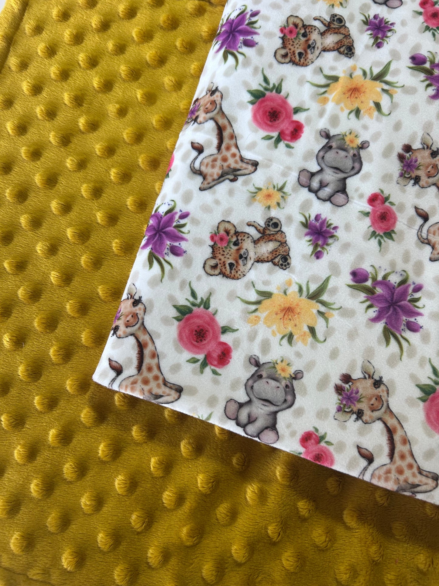 Baby African Animals Tropical - Minky Fabric