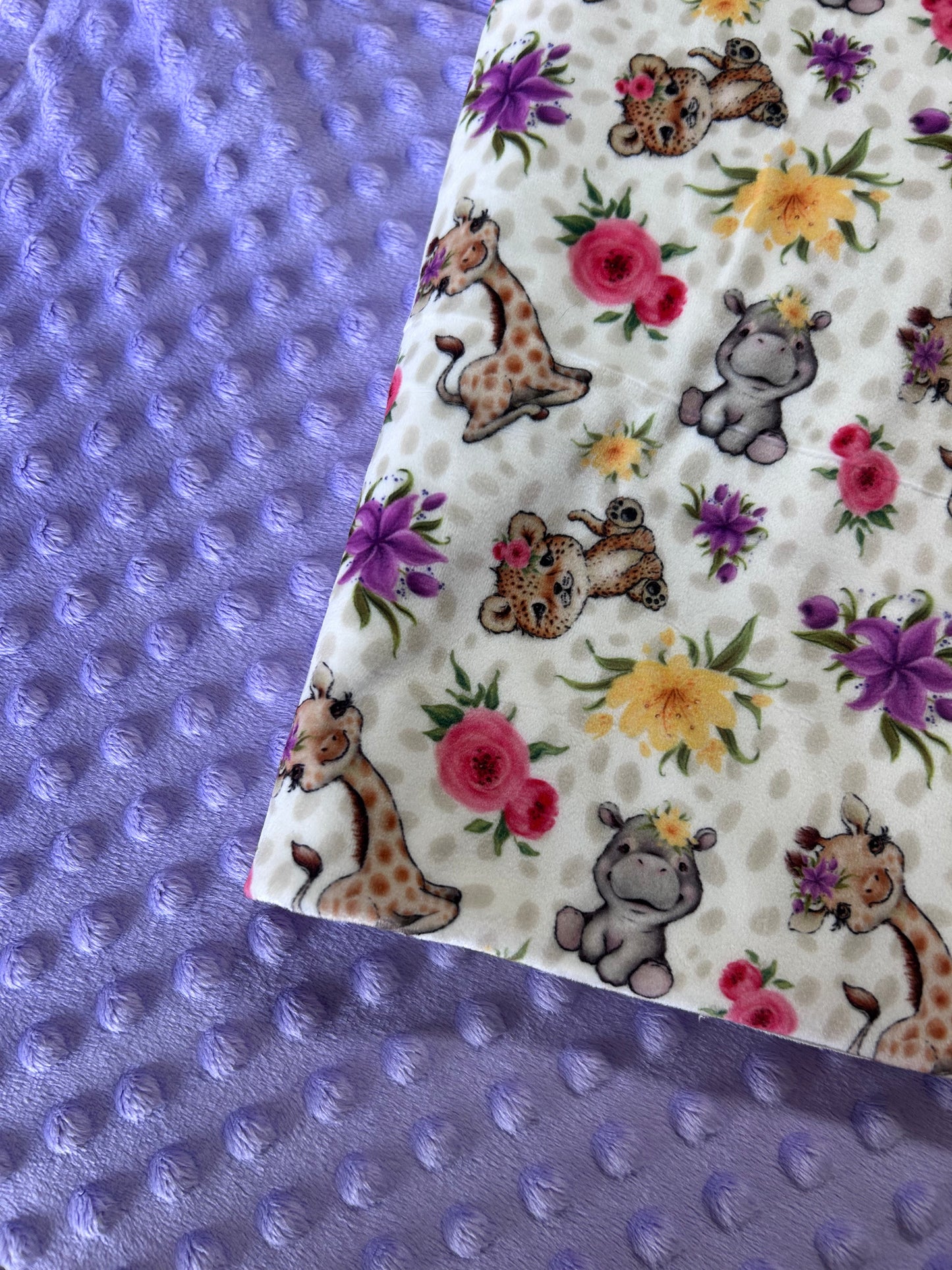 Baby African Animals Tropical - Minky Fabric