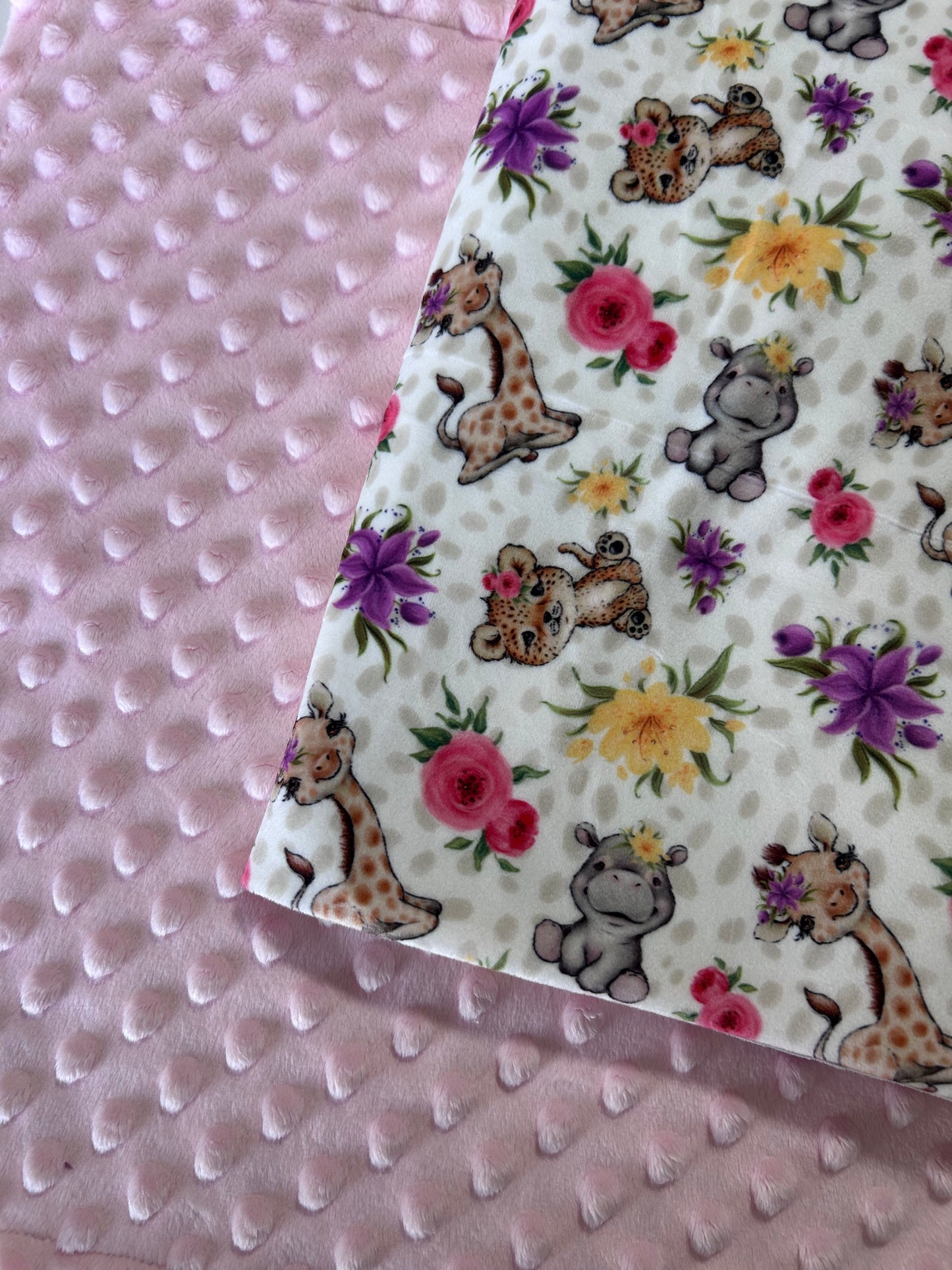 Baby African Animals Tropical - Minky Fabric