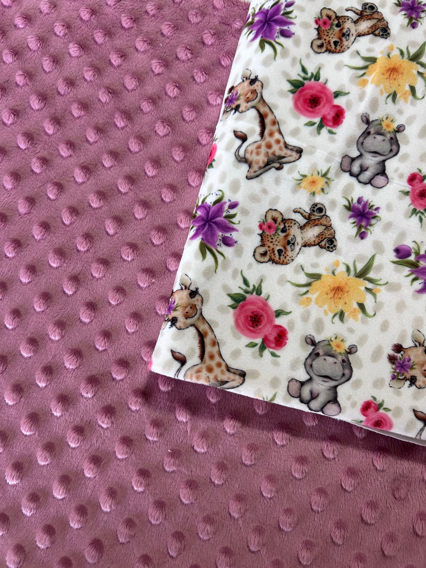 Baby African Animals Tropical - Minky Fabric