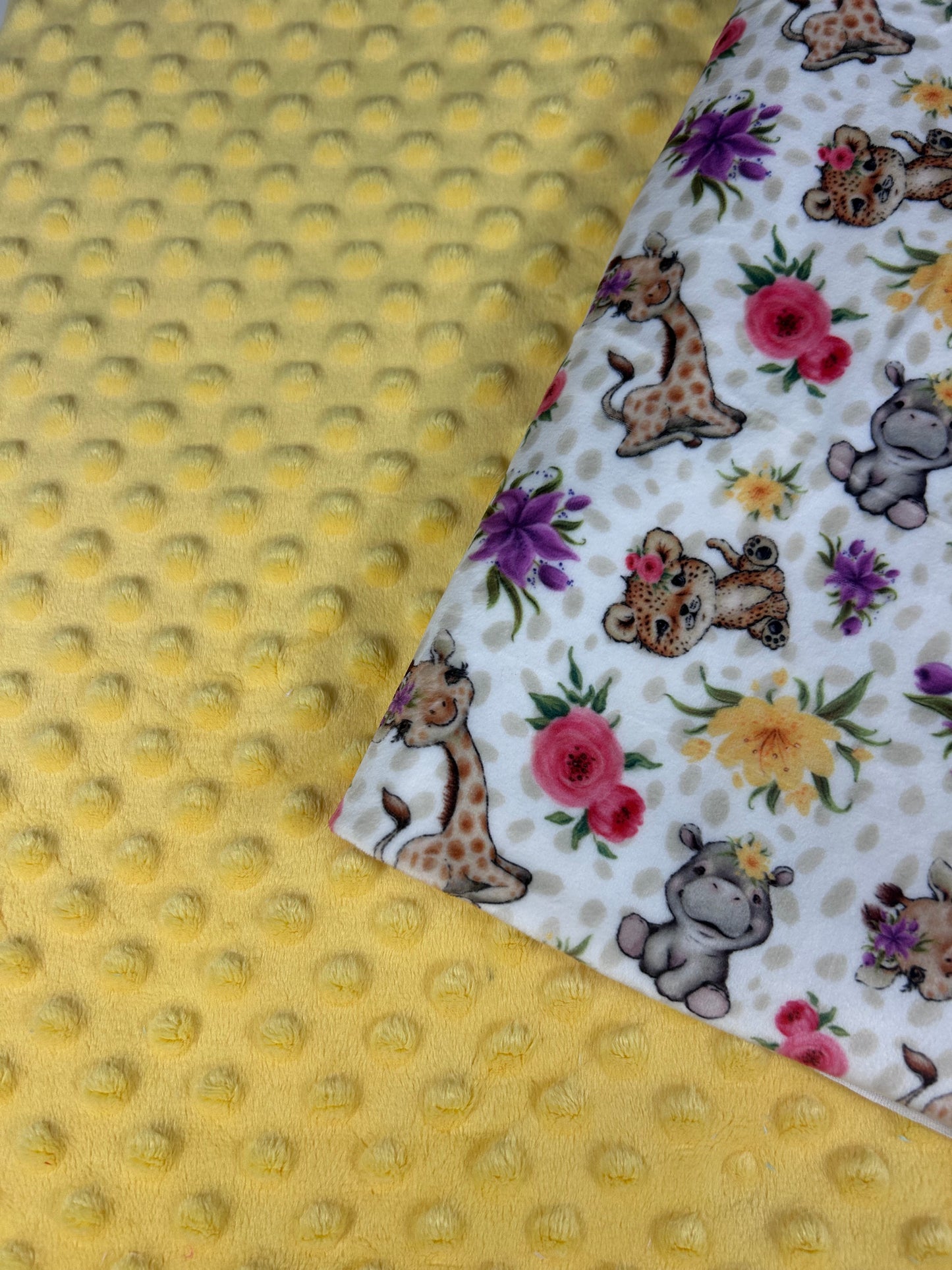 Baby African Animals Tropical - Minky Fabric