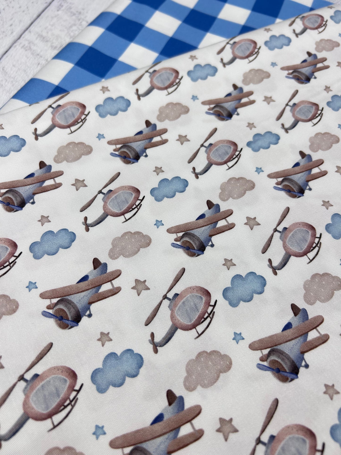 Sky High Helicopters and Planes - Minky Fabric