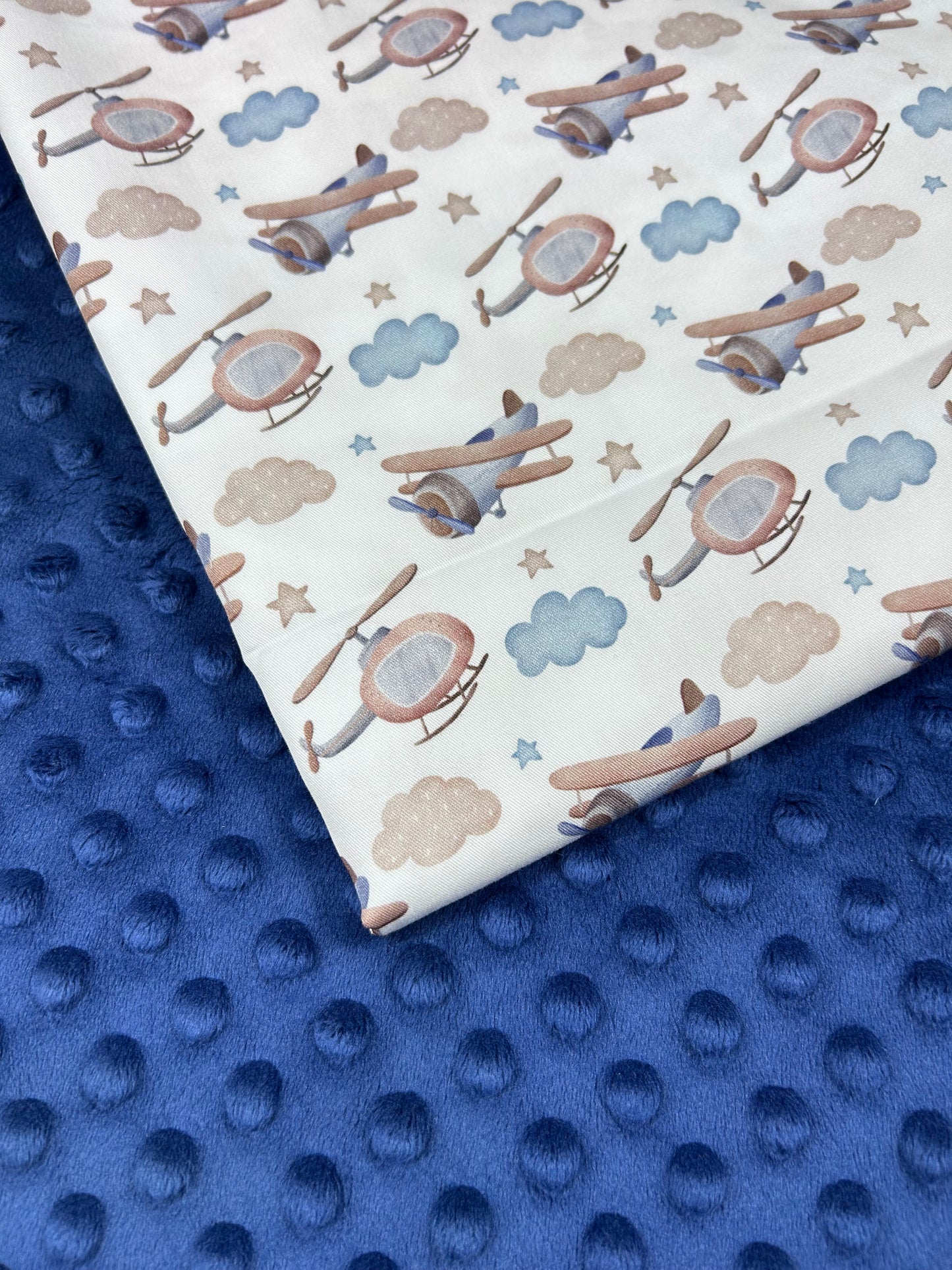 Sky High Helicopters and Planes - Minky Fabric