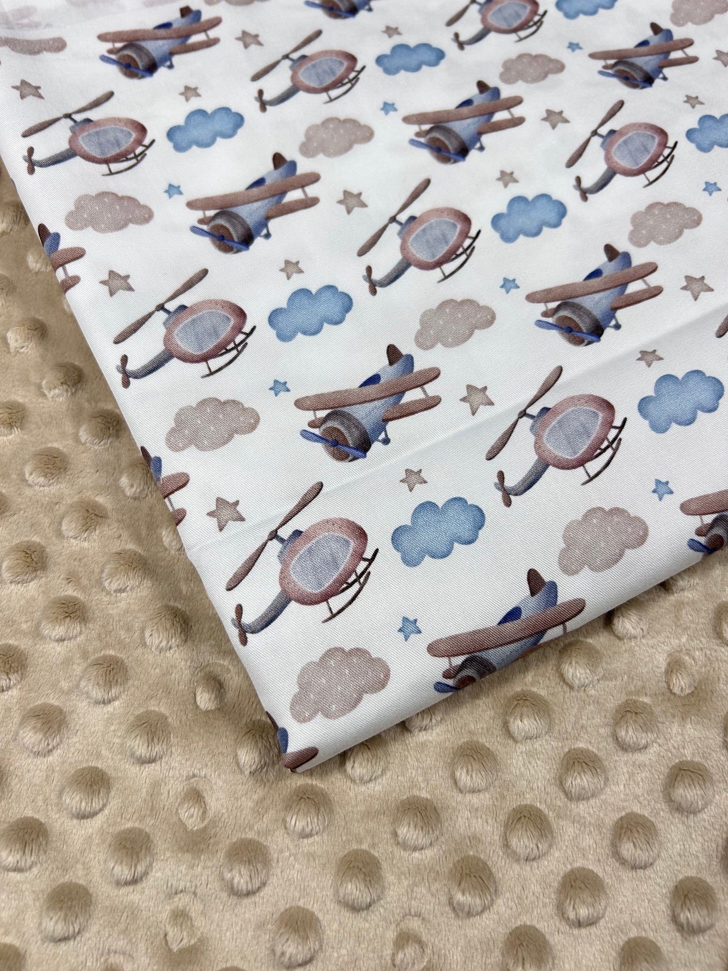 Sky High Helicopters and Planes - Minky Fabric