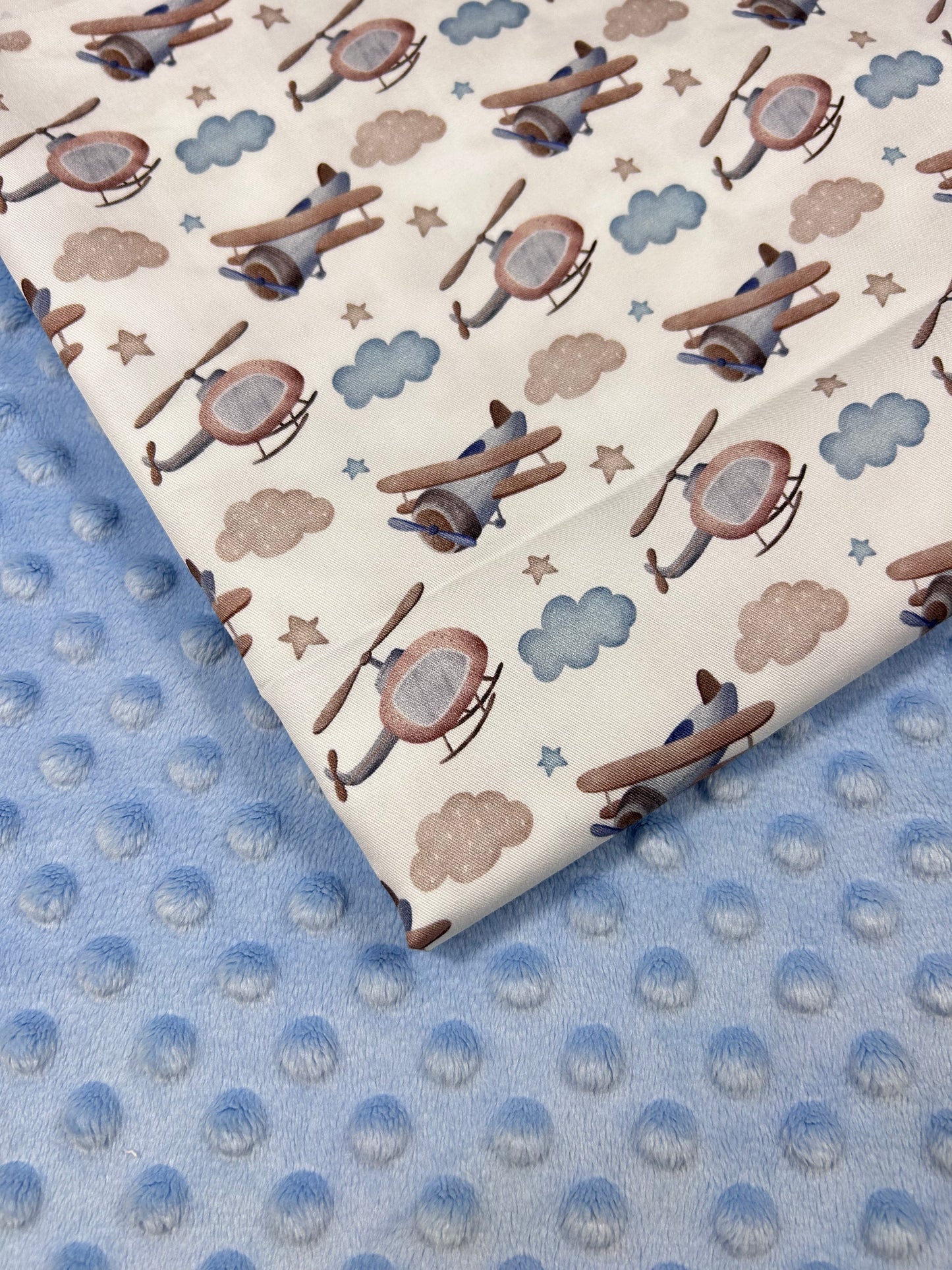 Sky High Helicopters and Planes - Minky Fabric