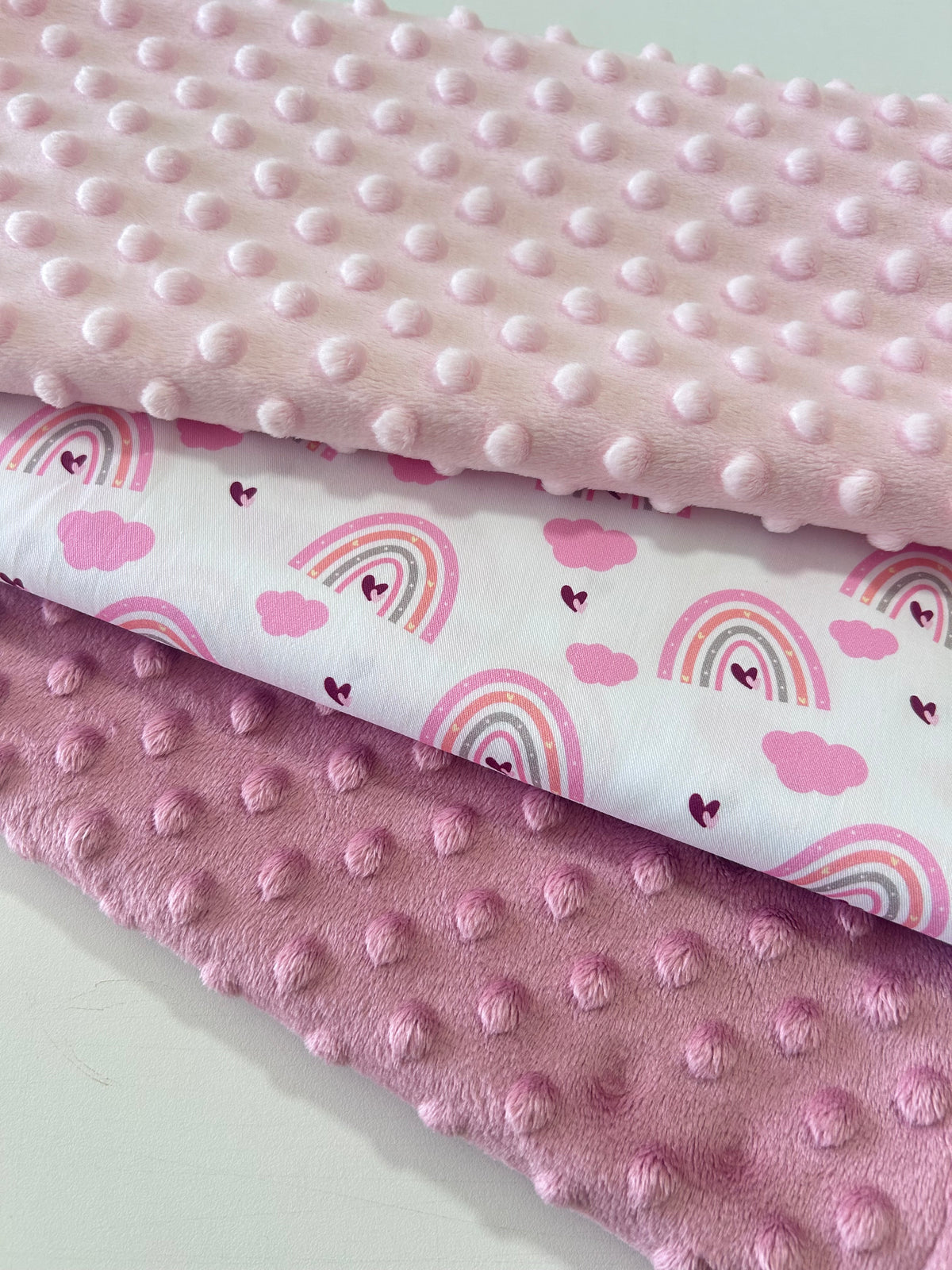 Premium Minky Dot Fabric - Blush