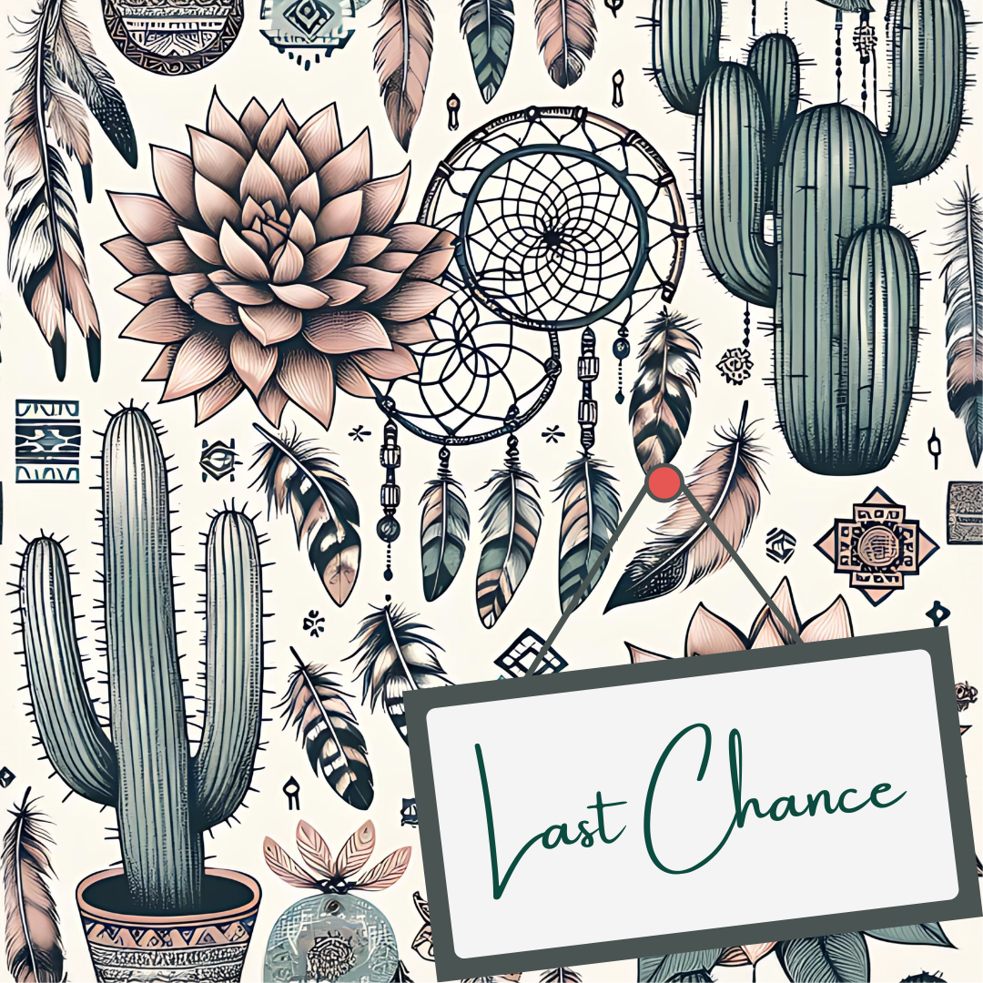 Boho Cactus and Succulents (September Pre-Order) - Fabric