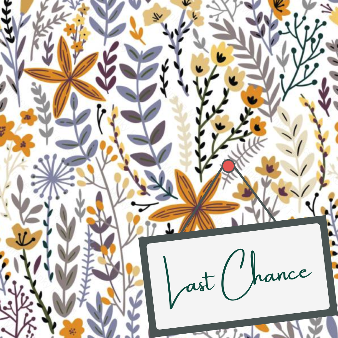 Boho Floral Mustard (September Pre-Order) - Fabric