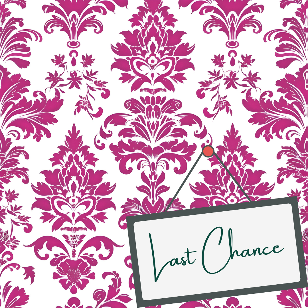 Deep Pink Damask (September Pre-Order) - Fabric