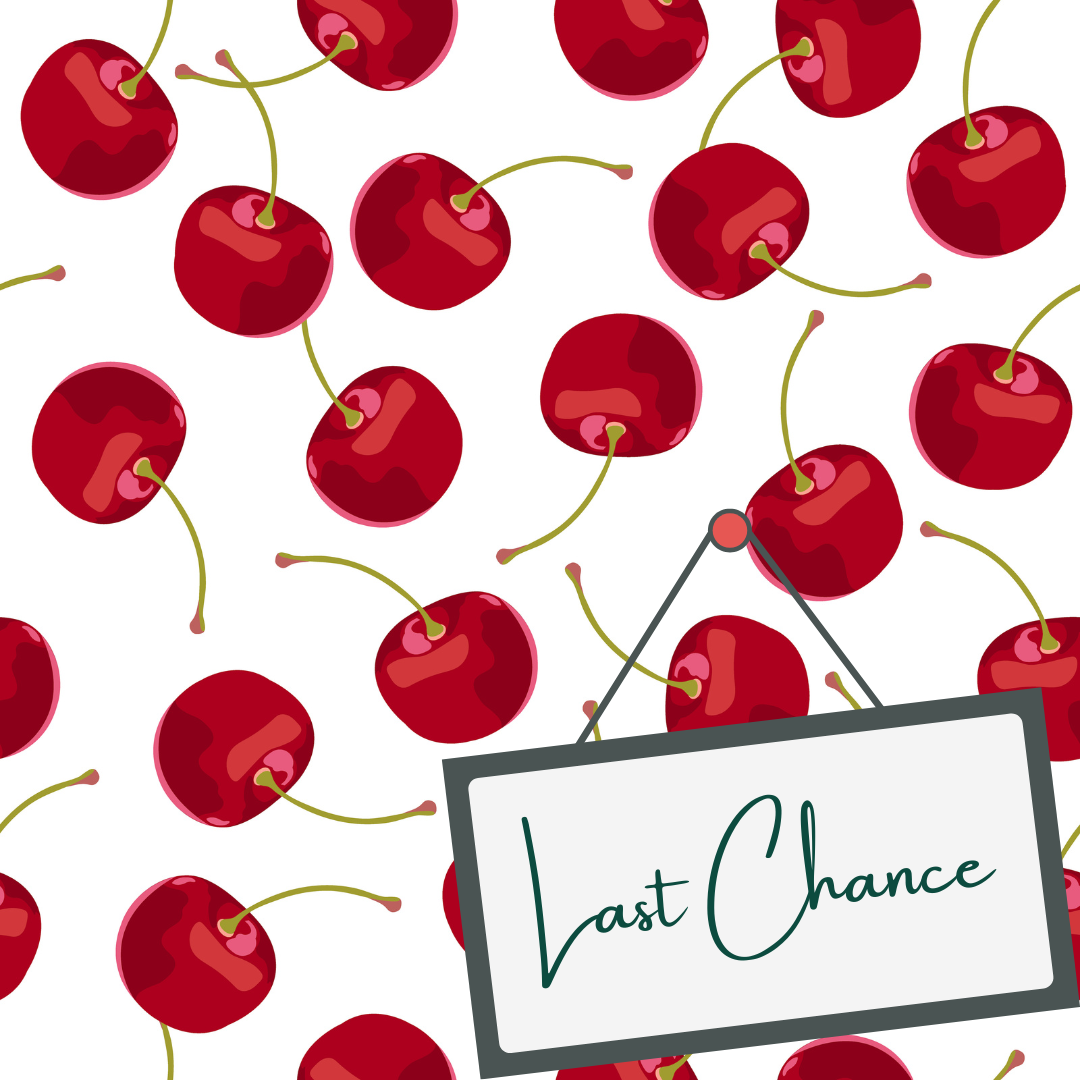Falling Cherries on White (September Pre-Order) - Fabric