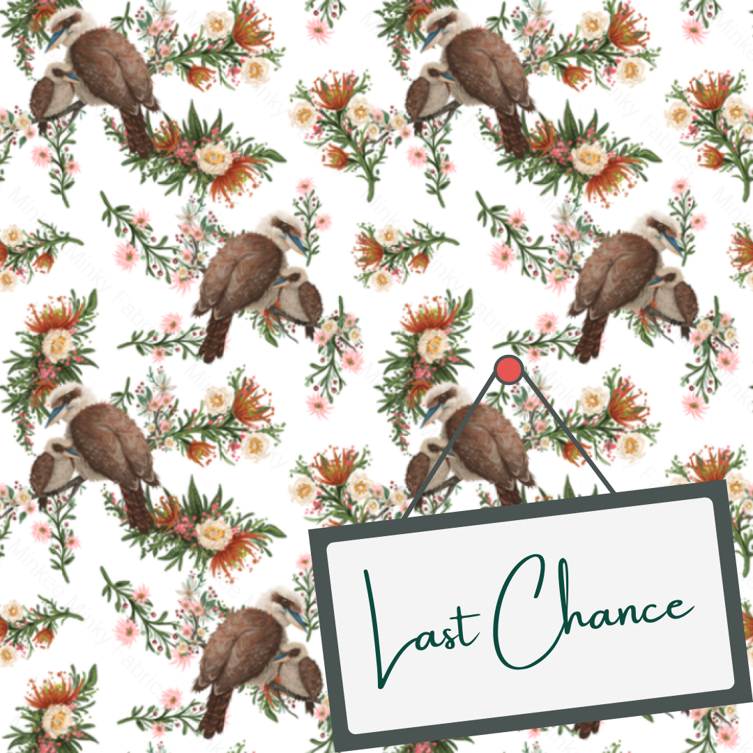 Kookaburra on White (September Pre-Order) - Fabric