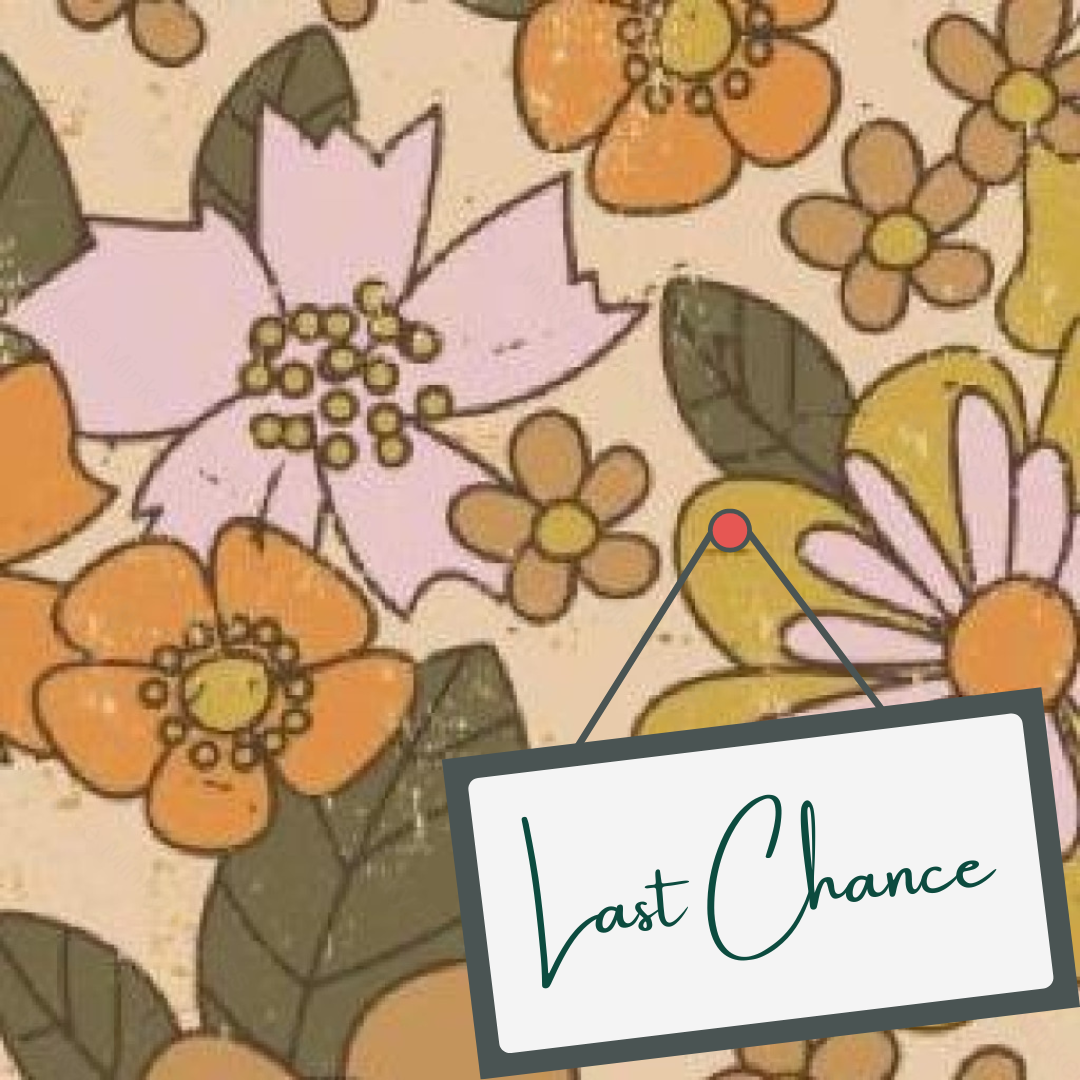 Mustard Retro Floral (September Pre-Order) - Fabric
