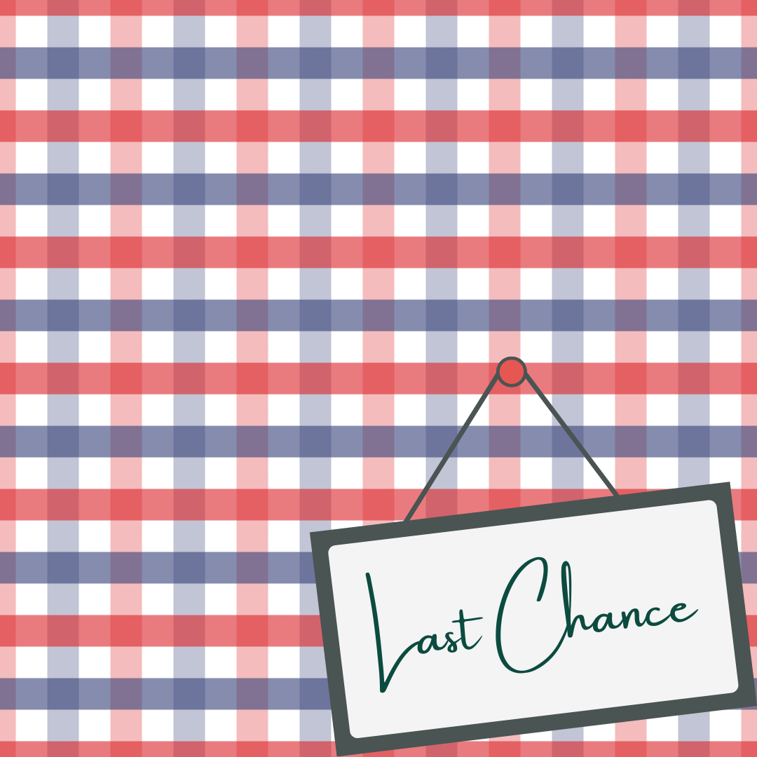 Red & Navy Gingham (September Pre-Order) - Fabric
