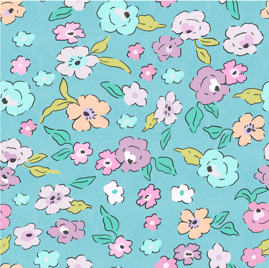 Liberty Ditsy Turquoise  (September Pre-Order) - Fabric
