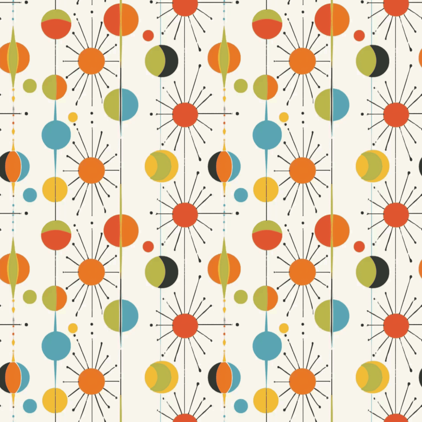 Mid Century Planets (May Pre-Order) - Fabric