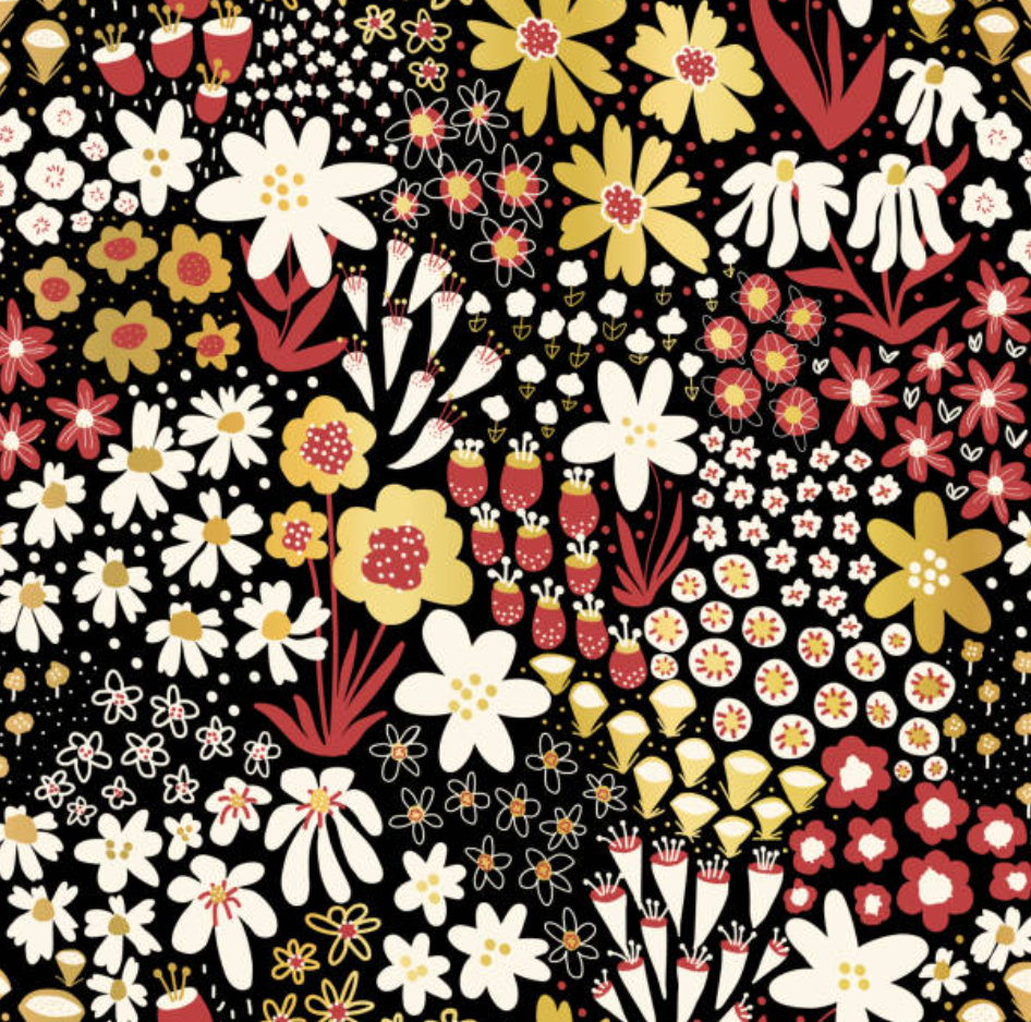 Midnight Garden - Cotton Lycra Fabric