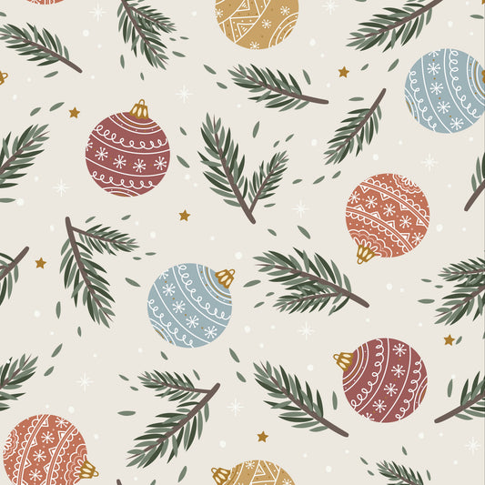 Neutral Christmas Baubles (June Pre-Order) - Fabric