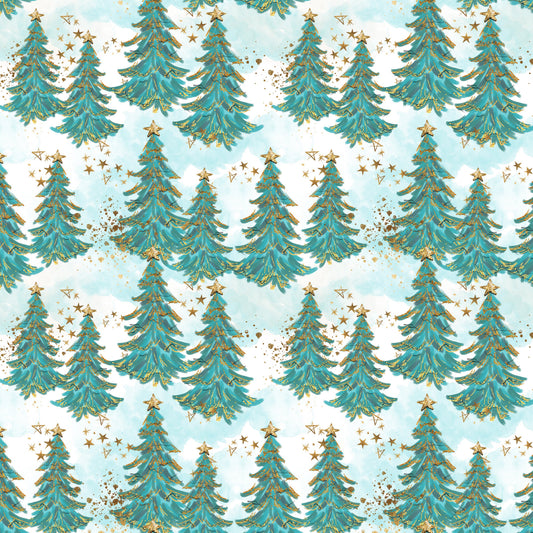 Painted Christmas Trees (June Pre-Order) - Fabric